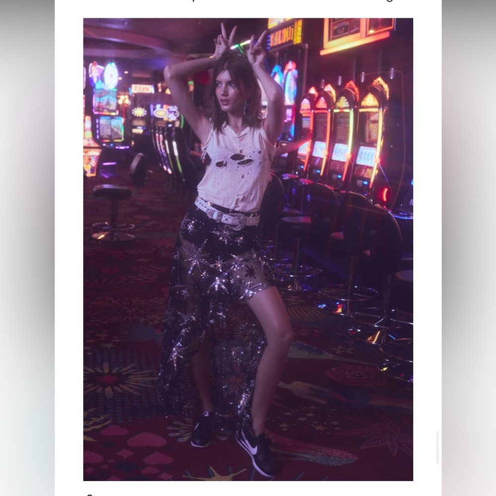 For love and lemons stardust asymmetrical skirt